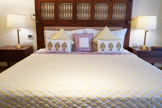 Jaipuri Yellow Ditsy Quilt
