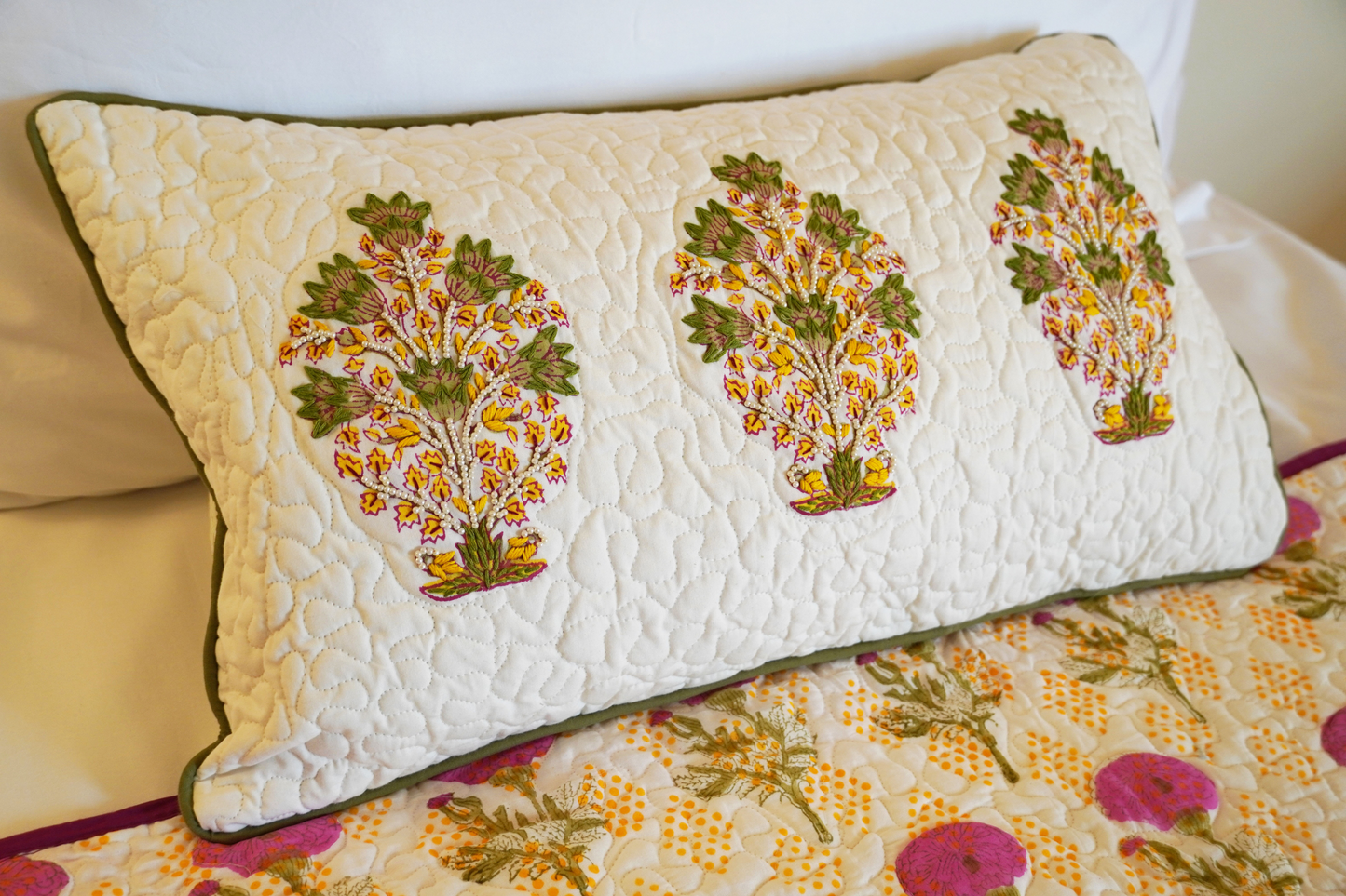 Signature Motif Cushion Cover with Embroidery