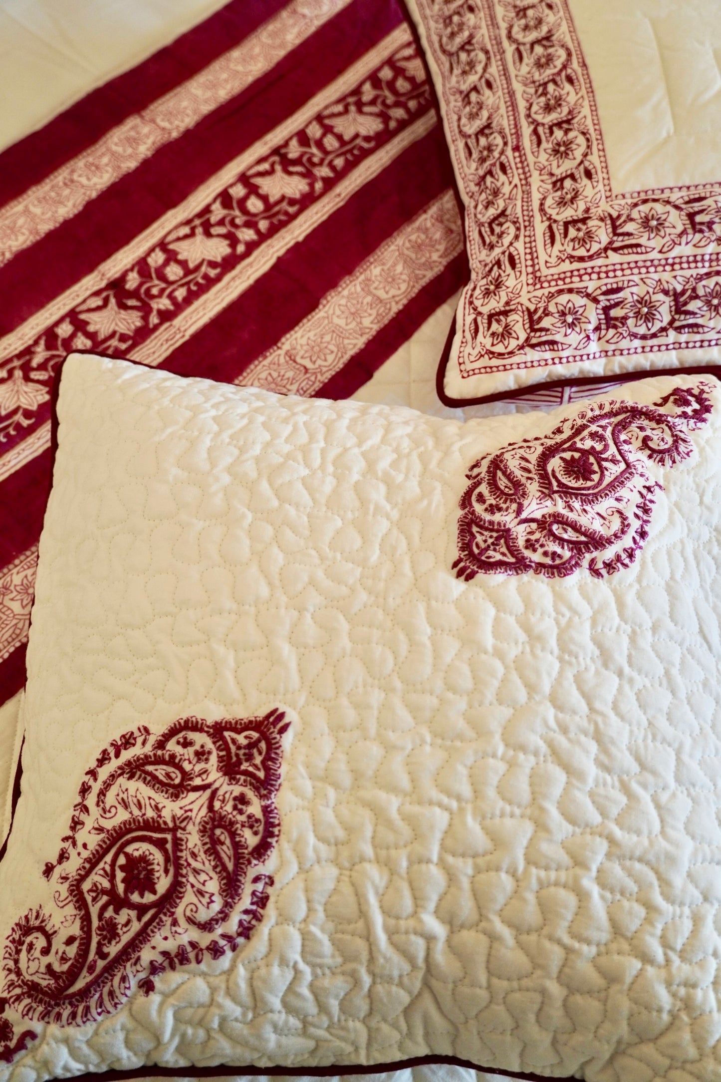 Paisley Motif Cushion Cover with Embroidery