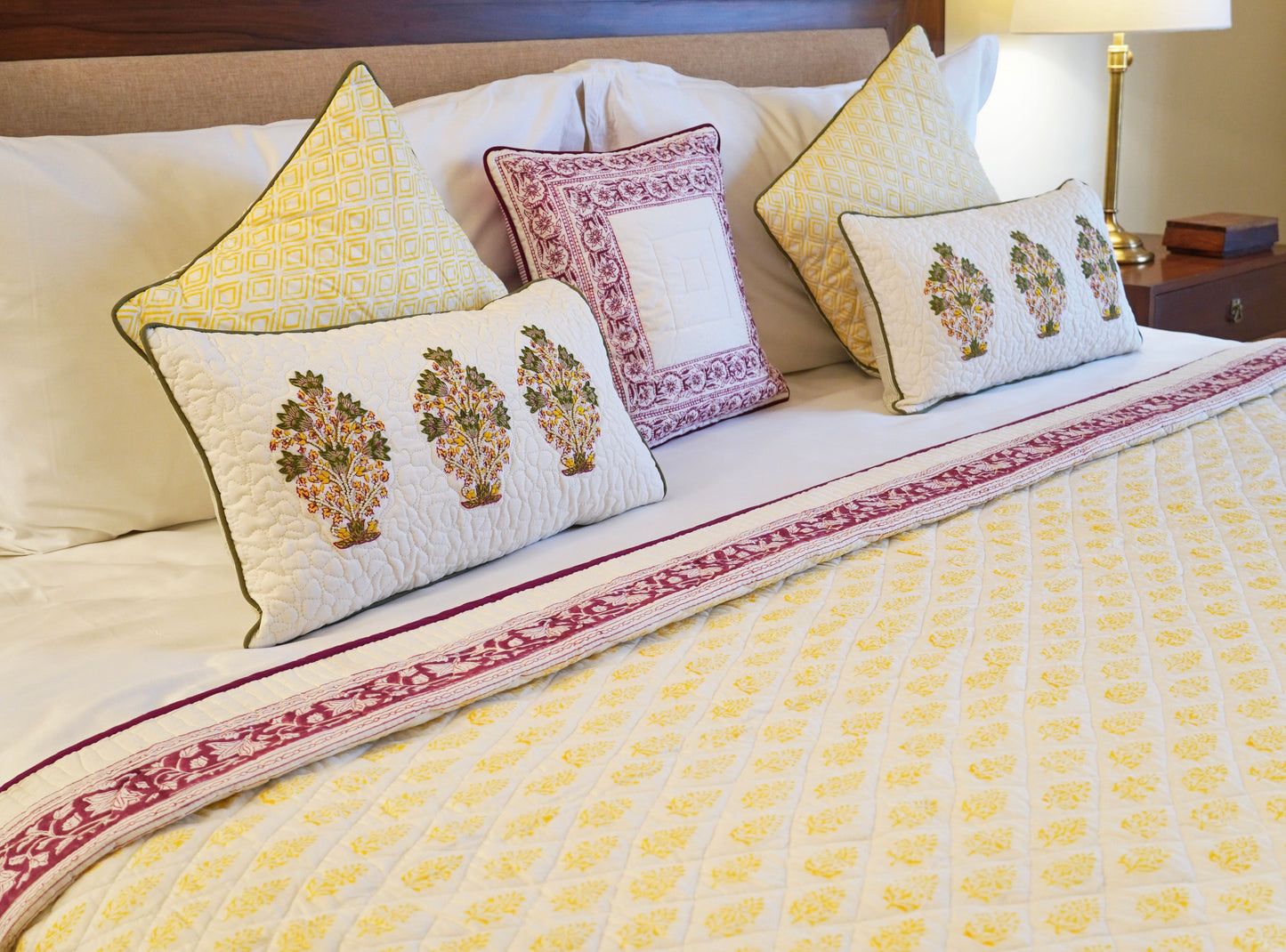 Jaipuri Yellow Ditsy Quilt