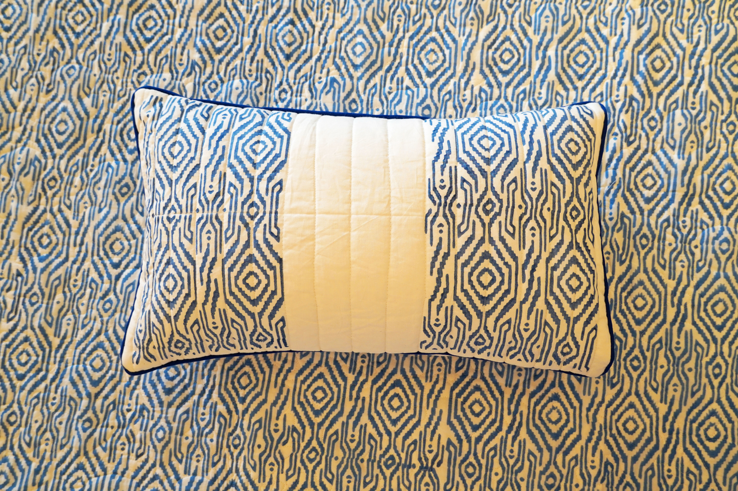 Marigold Indigo Print-on-Print Quilt