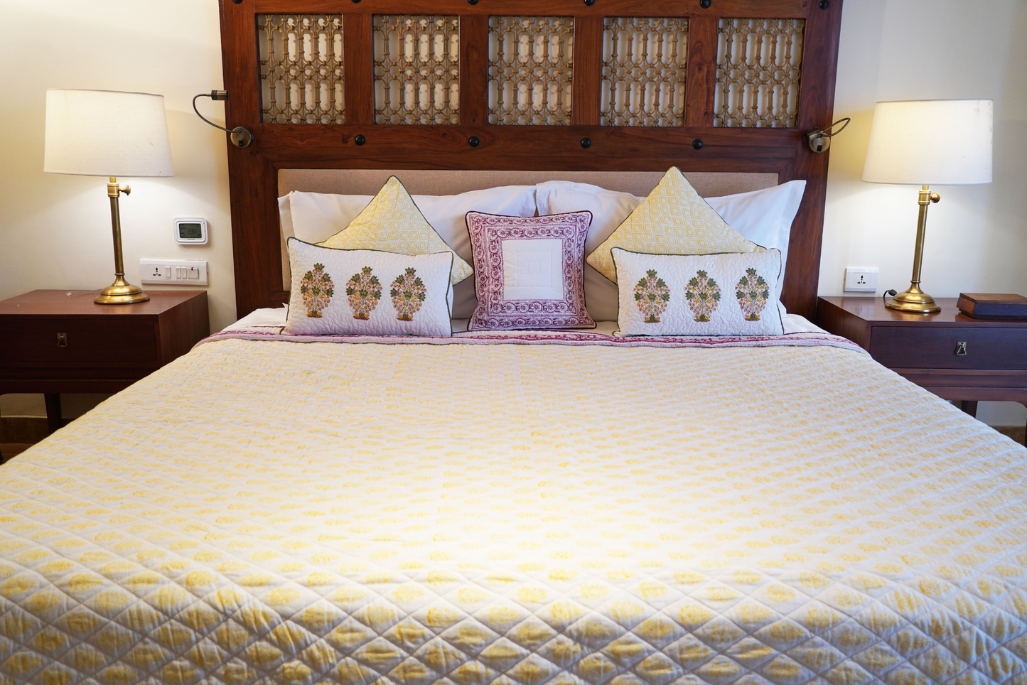 Jaipuri Yellow Ditsy Quilt